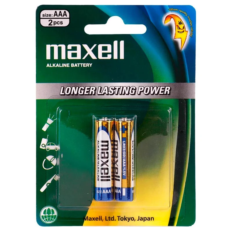 باتری دوتایی نیم قلمی Maxell Alkaline 1.5V AAA - Main Image